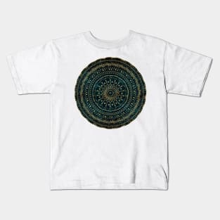 Geometric tribal gold mandala Kids T-Shirt